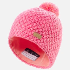 WEDZE Kids’ Ski Hat - Timeless Pink -Winter Sports Gear kids ski hat timeless pink 2