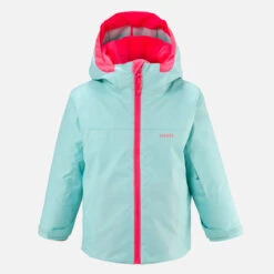 WEDZE Kids' Downhill Ski Jacket - PNF 500 Blue -Winter Sports Gear kids ski jacket 500 turquoise 3