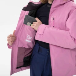 WEDZE Kids’ Ski Jacket - 550 Pink -Winter Sports Gear kids ski jacket 550 pink 7