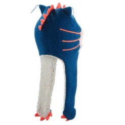 WEDZE Kids' Ski Monstercat Peruvian Hat – Blue -Winter Sports Gear kids ski monstercat peruvian hat blue 3