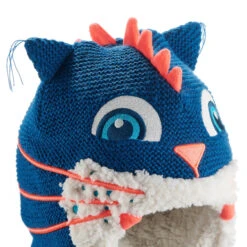 WEDZE Kids' Ski Monstercat Peruvian Hat – Blue -Winter Sports Gear kids ski monstercat peruvian hat blue 6