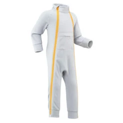 WEDZE KIds' Ski & Sled Fleece Snowsuit - Midwarm Grey