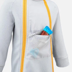 WEDZE KIds' Ski & Sled Fleece Snowsuit - Midwarm Grey -Winter Sports Gear kids ski sled fleece snowsuit midwarm grey 4