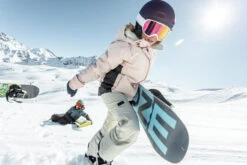 Kids' Snowboard Bib Pants - BIB 500 Beige -Winter Sports Gear kids snowboard bib pants bib 500 beige 17