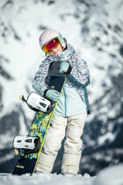 Kids' Snowboard Bib Pants - BIB 500 Beige -Winter Sports Gear kids snowboard bib pants bib 500 beige 19