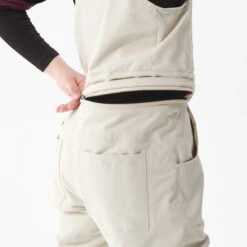 Kids' Snowboard Bib Pants - BIB 500 Beige -Winter Sports Gear kids snowboard bib pants bib 500 beige 5