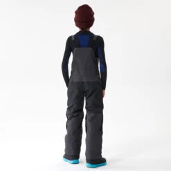 Kids' Snowboard Bib Pants - 500 Black -Winter Sports Gear kids snowboard bib pants bib 500 black 3