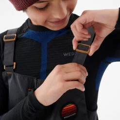 Kids' Snowboard Bib Pants - 500 Black -Winter Sports Gear kids snowboard bib pants bib 500 black 4