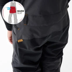 Kids' Snowboard Bib Pants - 500 Black -Winter Sports Gear kids snowboard bib pants bib 500 black 6