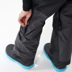 Kids' Snowboard Bib Pants - 500 Black -Winter Sports Gear kids snowboard bib pants bib 500 black 9