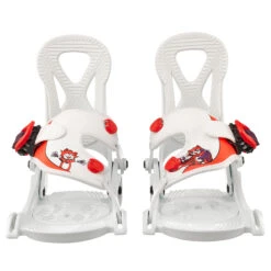 Kids’ Snowboard Bindings XS - Faky White/Red -Winter Sports Gear kids snowboard bindings xs faky white red 4