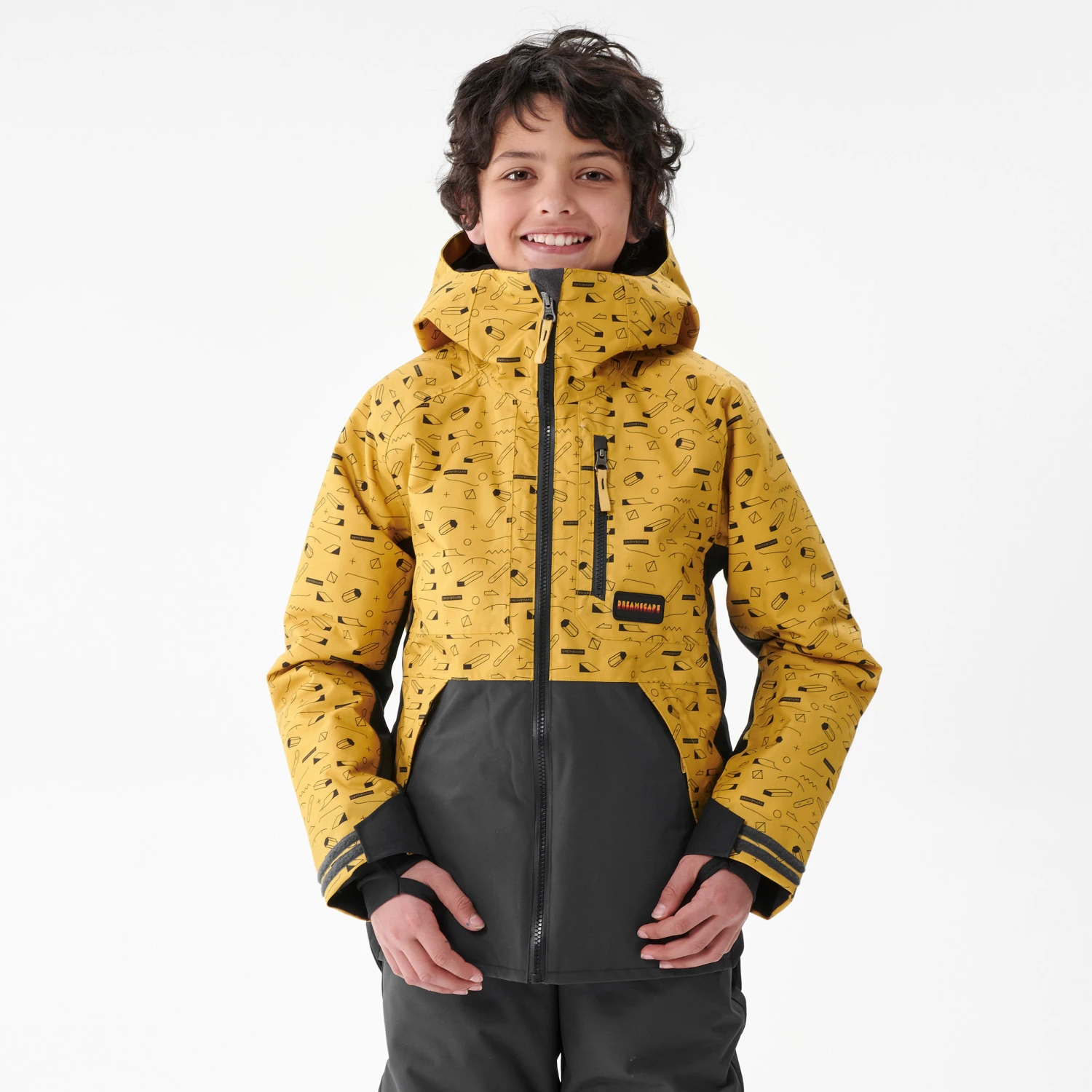 Kids’ Snowboard Jacket – SNB 500 Yellow 4 Kids’ Snowboard Jacket – SNB 500 Yellow - Image 2