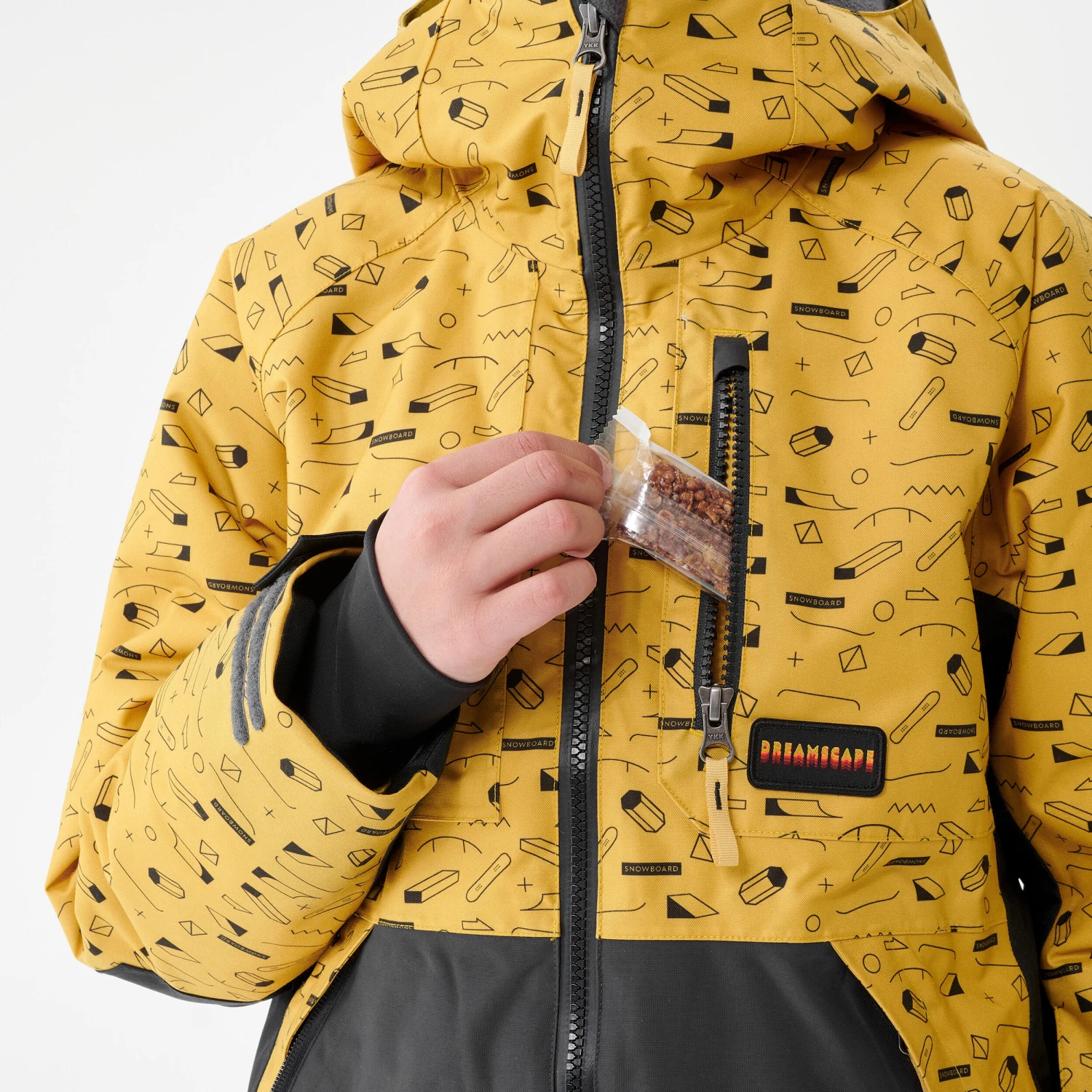 Kids’ Snowboard Jacket – SNB 500 Yellow 13 Kids’ Snowboard Jacket – SNB 500 Yellow - Image 11