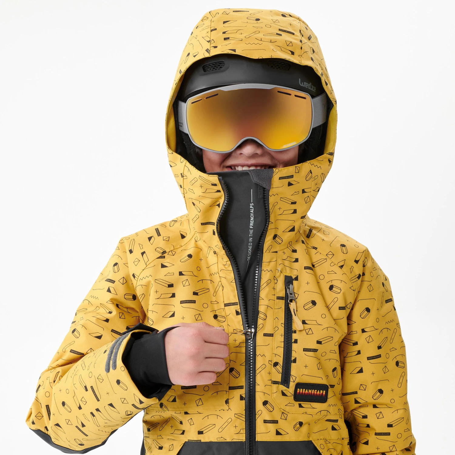 Kids’ Snowboard Jacket – SNB 500 Yellow 7 Kids’ Snowboard Jacket – SNB 500 Yellow - Image 5