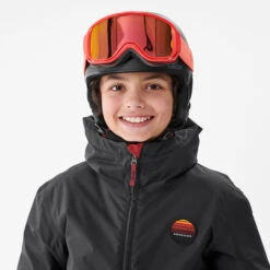 Kids’ Snowboard Jacket – SNB 100 Black -Winter Sports Gear kids snowboard ski jacket snb 100 black 8