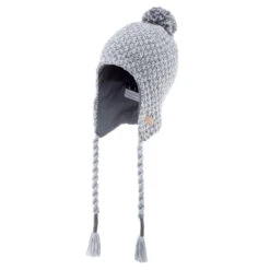 WEDZE Kids' Timeless Peruvian Ski Hat - Grey -Winter Sports Gear kids timeless peruvian ski hat grey 2