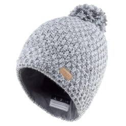 WEDZE Kids' Timeless Ski Hat – Grey -Winter Sports Gear kids timeless ski hat grey 2