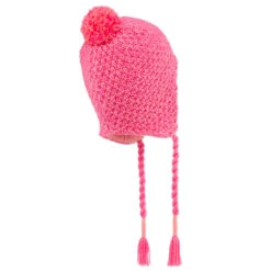 WEDZE Kids' Timeless Ski Peruvian Hat - Pink -Winter Sports Gear kids timeless ski peruvian hat pink 4