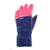 WEDZE Kids' Waterproof Ski Gloves - 100 Pink/Blue