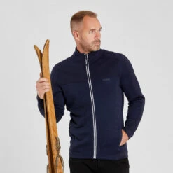 WEDZE Men's Downhill Ski Fleece Jacket Liner - Warm 500 Black -Winter Sports Gear men s downhill ski fleece jacket liner warm 500 black 2