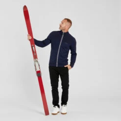 WEDZE Men's Downhill Ski Fleece Jacket Liner - Warm 500 Black