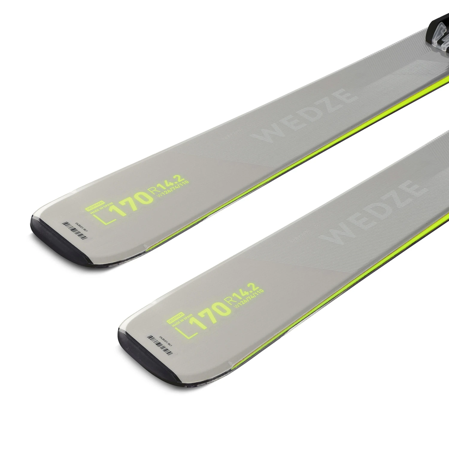 WEDZE Men’s Downhill Skis With Bindings - Boost 580 Grey 4 WEDZE Men’s Downhill Skis With Bindings - Boost 580 Grey - Image 2