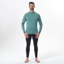 WEDZE Men's Ski Base Layer Top - BL 500 Green -Winter Sports Gear men s ski base layer top bl 500 green 2