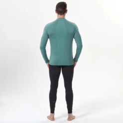 WEDZE Men's Ski Base Layer Top - BL 500 Green -Winter Sports Gear men s ski base layer top bl 500 green 3