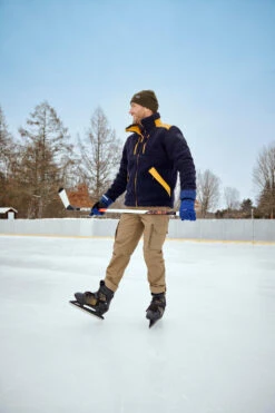 Men's Warm Ice Skates - FIT 520 Warm Black/Yellow -Winter Sports Gear men s warm ice skates fit 520 warm black yellow 10