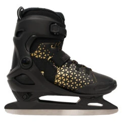 Men's Warm Ice Skates - FIT 520 Warm Black/Yellow -Winter Sports Gear men s warm ice skates fit 520 warm black yellow 4