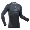 WEDZE Men’s Ski Base Layer Top - BL 980 Blue/Grey