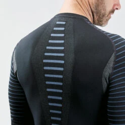 WEDZE Men’s Ski Base Layer Top - BL 980 Blue/Grey -Winter Sports Gear men seamless ski base layer top bl 980 blue grey 6