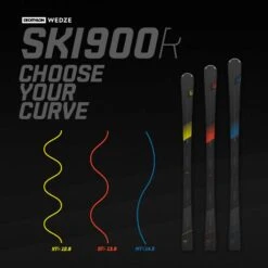 WEDZE Men’s Downhill Skis With Bindings - Boost 900 -Winter Sports Gear mens downhill skis with bindings boost900 r 4