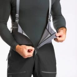 WEDZE Men’s Ski Bib Pants - FR 900 Beige -Winter Sports Gear mens ski bib pants fr 900 beige 5