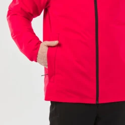 WEDZE Men’s Downhill Ski Jacket - 100 Red -Winter Sports Gear mens ski jacket 100 red 6