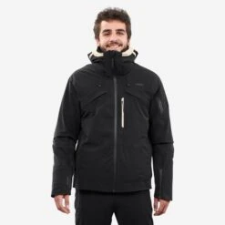 WEDZE Men’s Ski Jacket - 980 Black -Winter Sports Gear mens ski jacket 980 black 14