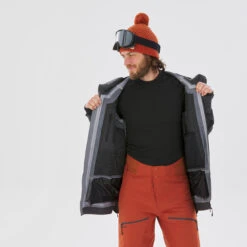 WEDZE Men’s Ski Jacket - FR 500 Grey -Winter Sports Gear mens ski jacket fr 500 grey 5