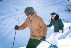 WEDZE Men’s Ski Mid-Length Jacket - Warm 100 Brown -Winter Sports Gear mens ski mid length jacket warm 100 brown 11