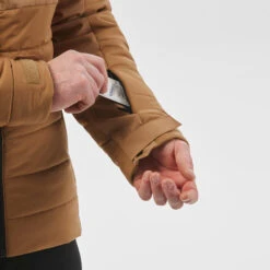 WEDZE Men’s Ski Mid-Length Jacket - Warm 100 Brown -Winter Sports Gear mens ski mid length jacket warm 100 brown 5