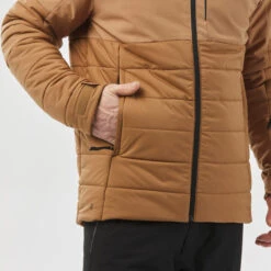 WEDZE Men’s Ski Mid-Length Jacket - Warm 100 Brown -Winter Sports Gear mens ski mid length jacket warm 100 brown 7