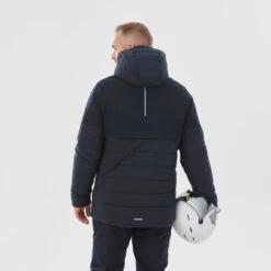 WEDZE Men’s Ski Mid-Length Jacket – Warm 100 Navy Blue -Winter Sports Gear mens ski mid length jacket warm 100 navy blue 5