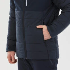 WEDZE Men’s Ski Mid-Length Jacket – Warm 100 Navy Blue -Winter Sports Gear mens ski mid length jacket warm 100 navy blue 9