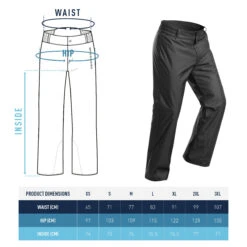 WEDZE Men’s Ski Pants - 100 Black -Winter Sports Gear mens ski pants 100 black 8