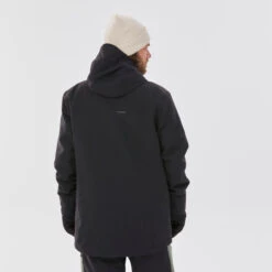 Men’s Snowboard Jacket - SNB 500 Black/Khaki -Winter Sports Gear mens snowboard jacket snb500 black khaki 3