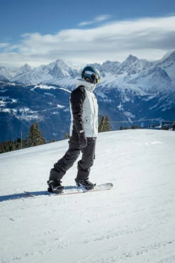 Men's Built-In Foam Pad Snowboard Pants - SNB 100 Black -Winter Sports Gear snb 100 snowboard pants men 10