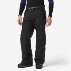 Men's Built-In Foam Pad Snowboard Pants - SNB 100 Black -Winter Sports Gear snb 100 snowboard pants men 2