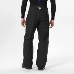 Men's Built-In Foam Pad Snowboard Pants - SNB 100 Black -Winter Sports Gear snb 100 snowboard pants men 3
