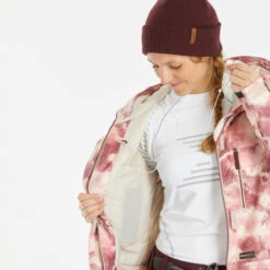 Women's Snowboard And Ski Jacket - 100 Pink -Winter Sports Gear snowboard ski jacket snb 100 pink 6