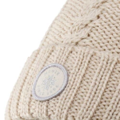 WEDZE Women's Cable-Knit Wool Hat With Pompom - Cream -Winter Sports Gear women s cable knit wool hat with pompom cream 5