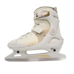 Women's Ice Skates - FIT 520 Warm White/Brown -Winter Sports Gear women s ice skates fit 520 warm white brown 2